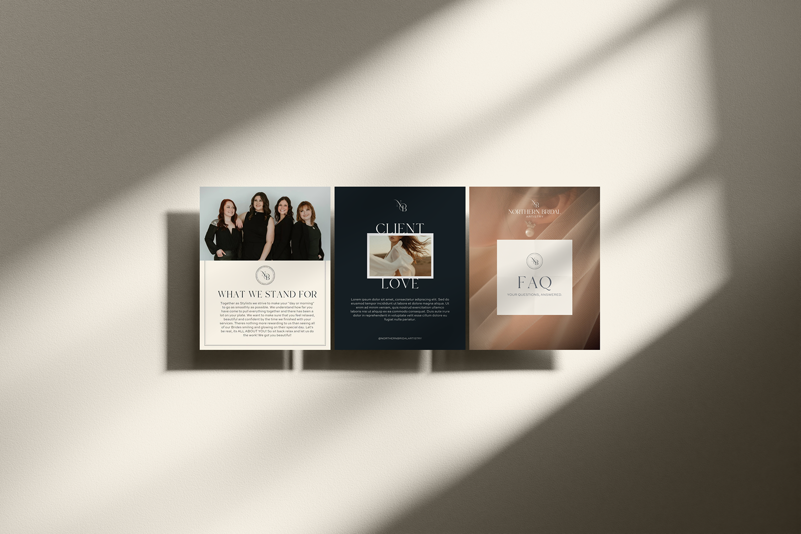 New elegant social media templates for bridal makeup and hair brand